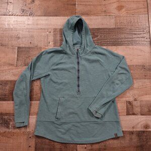 L.L. Bean Quarter-Zip Hoodie Pullover - Teal Blue - Women's Size Large
